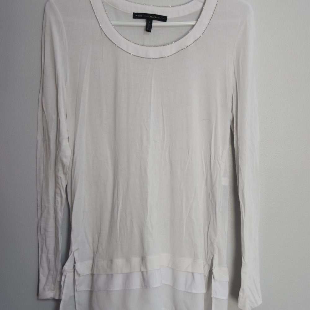 WhiteHouse BlackMarket White Long Sleeved T Size S